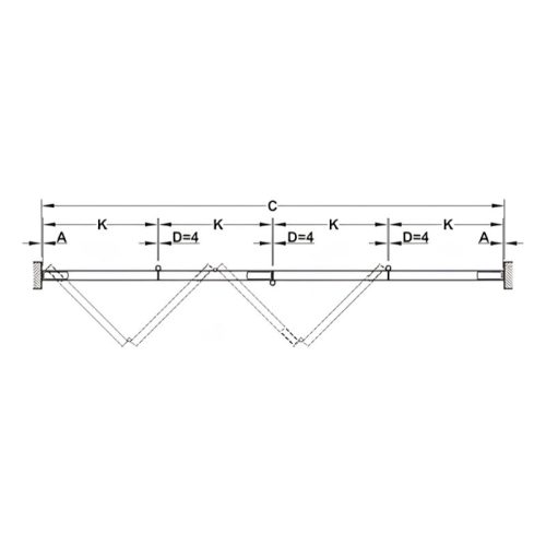 Kích thước 4 bộ phụ kiện Slido Hafele 943.55.000 W-Fo32 100-T hệ ray dưới