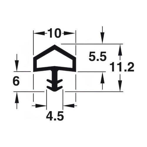 Kích thước đệm khí PVC Hafele 950.10.263 10mm màu đen