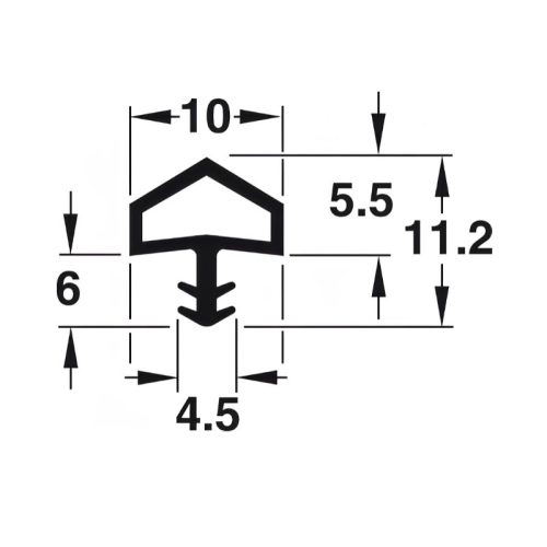 Kích thước đệm khí PVC Hafele 950.10.267 10mm màu trắng