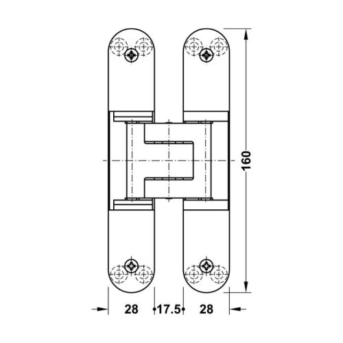 Thông số 2 bản lề âm TE 340 3D Hafele 924.17.137 đen