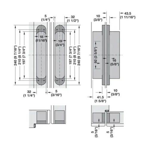 Thông số chung bản lề âm TE 640 Hafele 924.19.581