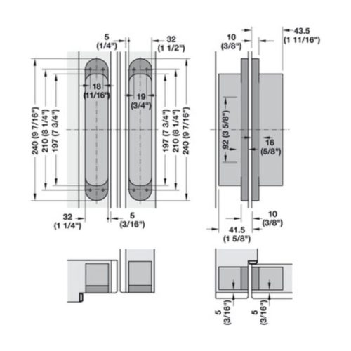Thông số chung bản lề âm TECTUS TE 640 Hafele 924.17.525