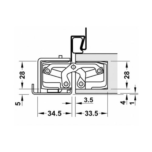 Thông số chung lá bản lề âm TE340 3D SSS Hafele 924.17.104