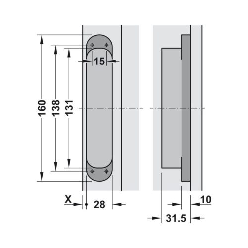 Thông số lá bản lề âm TE 340 3D Hafele 924.17.137 đen