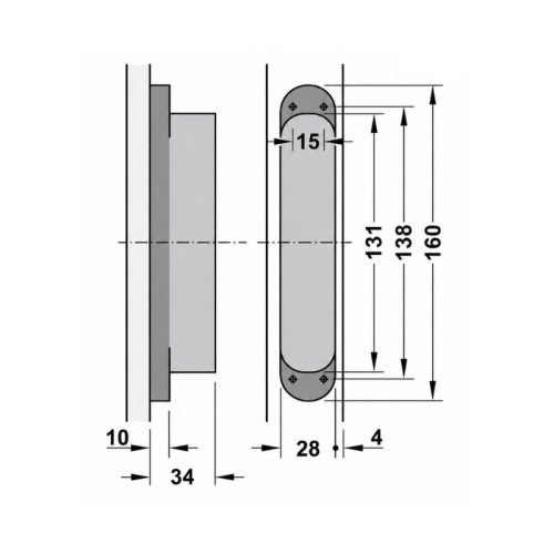 Thông số lá bản lề âm TE340 3D SSS Hafele 924.17.104