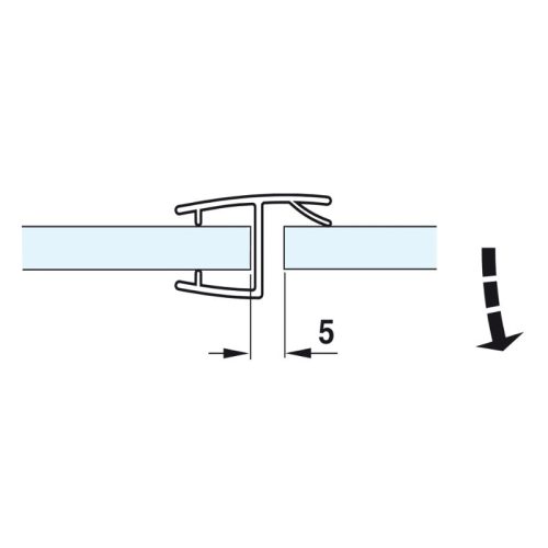 Vị trí ron cửa kính Hafele 950.50.000 8 -10mm 2500mm 180 độ