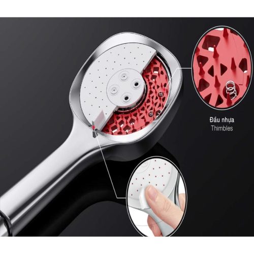 Bộ sen tay Self-clean S 3 chức năng Hafele 485.60.627 3 Bộ sen tay Self-clean S 3 chức năng Hafele 485.60.627