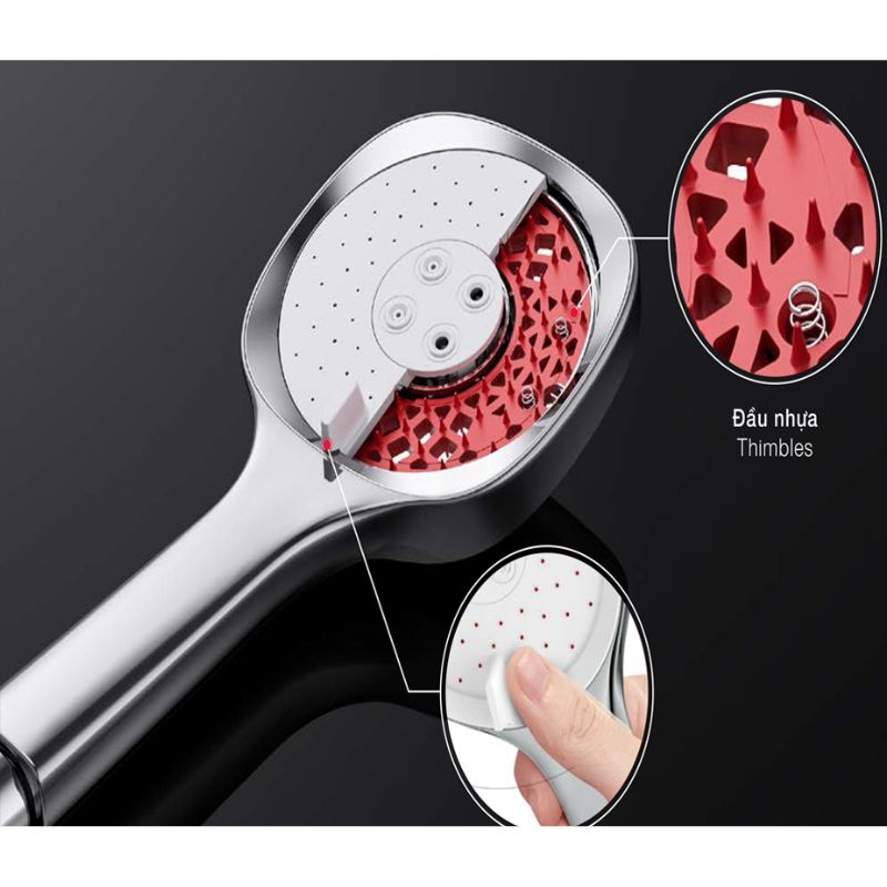 Bộ sen tay Self-clean S 3 chức năng Hafele 485.60.627 Bộ sen tay Self-clean S 3 chức năng Hafele 485.60.627