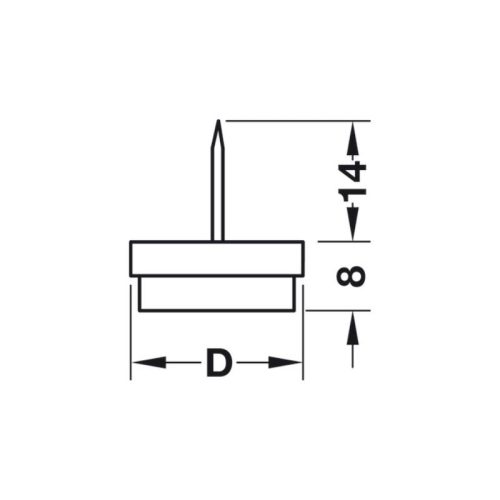 Thông số Chân đế nội thất kèm nỉ Hafele 650.20.206