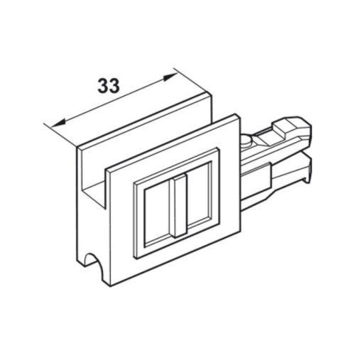 Ảnh miếng che cuối có khe kính & tay nắm Hafele 415.13.010