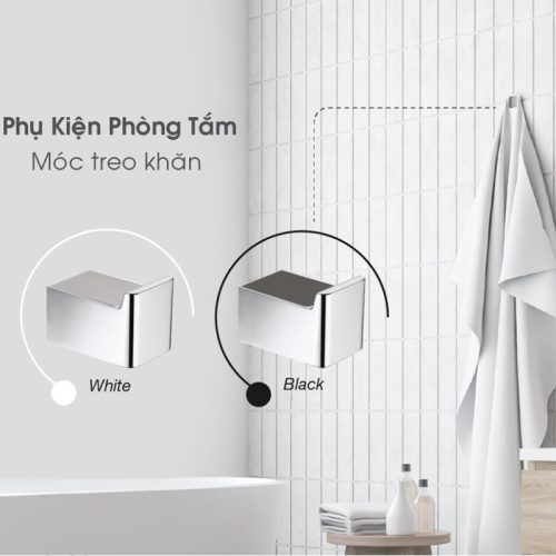 Móc treo khăn mặt kính đen Hafele 495.80.234 3 Móc treo khăn mặt kính đen Hafele 495.80.234