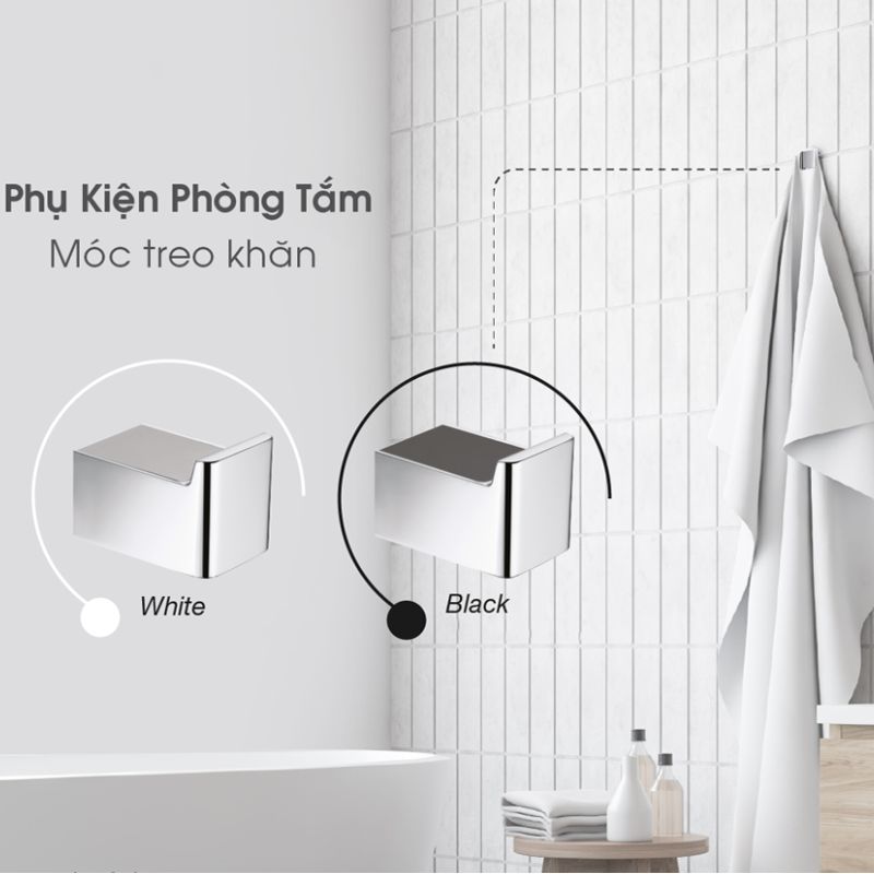 Móc treo khăn mặt kính đen Hafele 495.80.234 Móc treo khăn mặt kính đen Hafele 495.80.234
