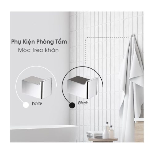 Móc treo khăn mặt kính trắng Hafele 495.80.232 3 Móc treo khăn mặt kính trắng Hafele 495.80.232