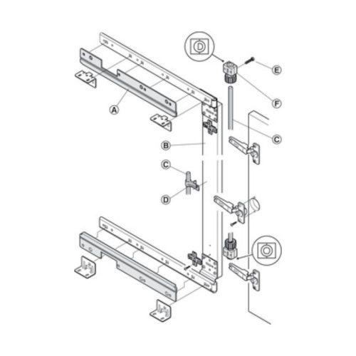 Phụ kiện đồng bộ cho bộ trượt xoay Hafele 408.05.507 3 Ảnh phụ kiện đồng bộ cho bộ trượt xoay Hafele 408.05.507