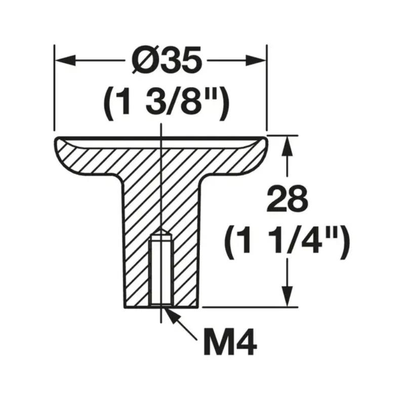 Thông số Núm tay nắm tủ Hafele H2580 106.71.420 Thông số Núm tay nắm tủ Hafele H2580 106.71.420