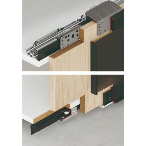 Bộ phụ kiện cửa trượt Slido F-Line44 80A Hafele 407.41.022