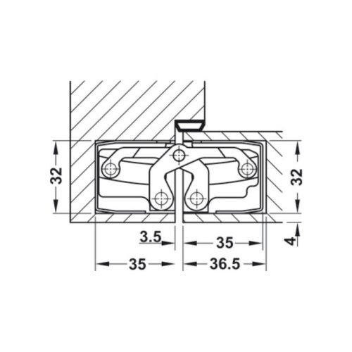 Chi tiết bản lề âm cửa màu bạc Hafele 924.17.224