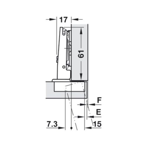 Chi tiết bản lề âm dùng cho cửa gỗ Hafele 329.17.600