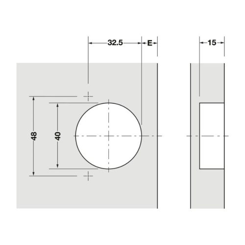 Chi tiết bản lề trùm ngoài Hafele 327.22.510
