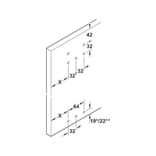 Bộ cửa lùa 2 cánh F-Li42 50B Hafele 400.51.167 4 Chi tiết bộ cửa lùa 2 cánh F-Li42 50B Hafele 400.51.167