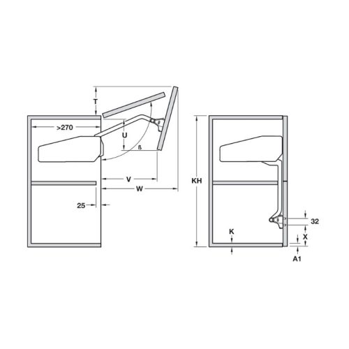 Chi tiết bộ hợp lực Free Fold Hafele 372.38.665