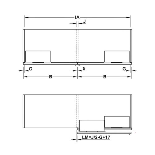 Bộ phụ kiện cửa trượt bằng mặt M 50F FB Hafele 406.11.288 5 Chi tiết bộ phụ kiện cửa trượt bằng mặt M 50F FB Hafele 406.11.288