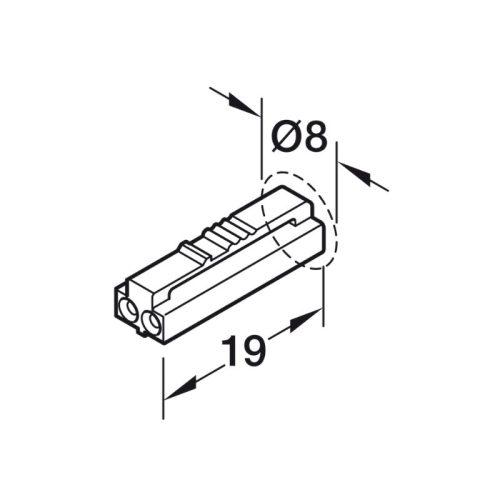Cảm biến cửa cho thanh dẫn đèn 24V Hafele 833.89.253 4 Chi tiết cảm biến cửa cho thanh dẫn đèn 24V Hafele 833.89.253