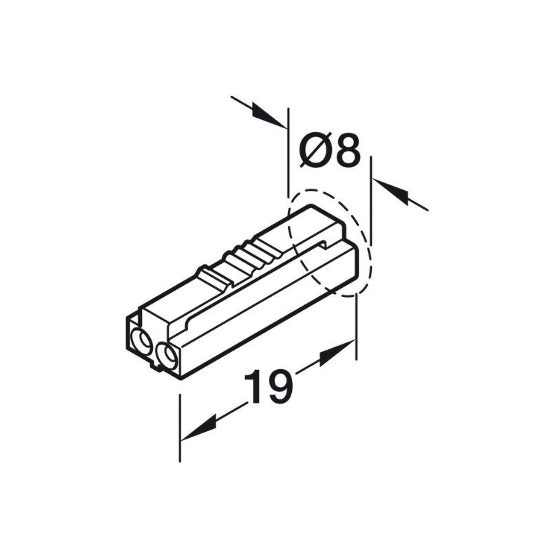 Chi tiết cảm biến cửa cho thanh dẫn đèn 24V Hafele 833.89.253 Chi tiết cảm biến cửa cho thanh dẫn đèn 24V Hafele 833.89.253