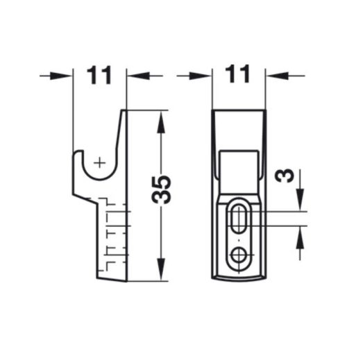 Chi tiết chặn cửa Mini-Latch Hafele 245.54.701