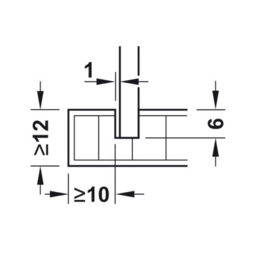 Chi tiết đầu nối mặt sau Hafele 260.09.560
