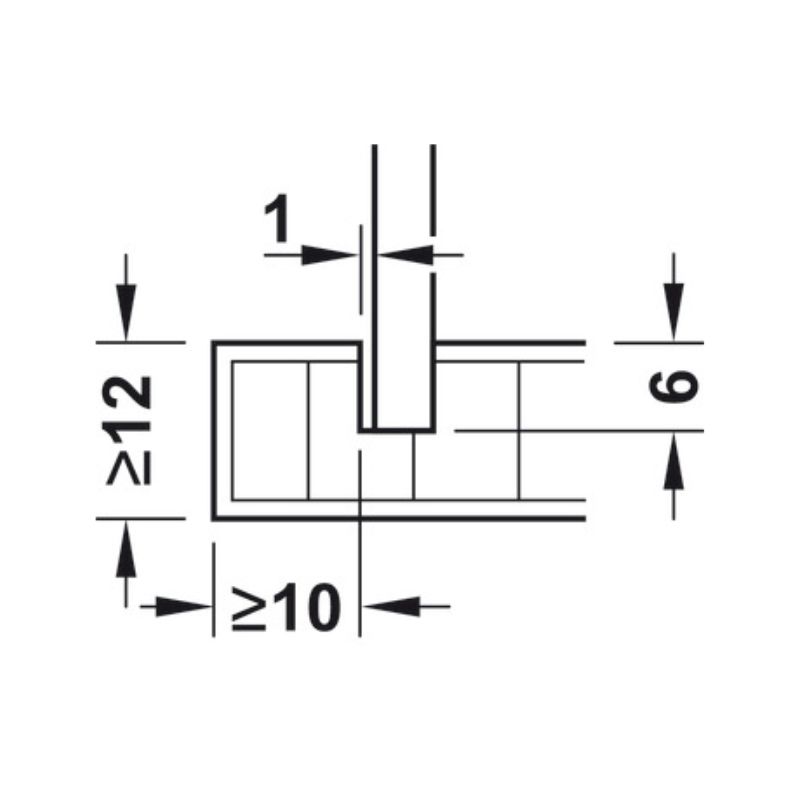 Chi tiết đầu nối mặt sau Hafele 260.09.560 Chi tiết đầu nối mặt sau Hafele 260.09.560