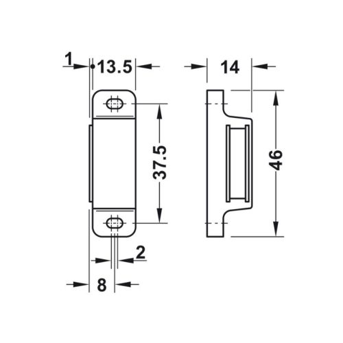 Chi tiết đế chốt nam châm lực kéo 4kg Hafele 246.94.702