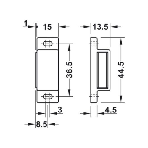 Chi tiết nam châm giữ cửa Hafele 246.29.703