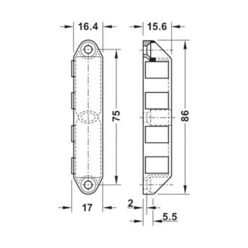 Chi tiết nam châm giữ cửa Hafele 246.75.630
