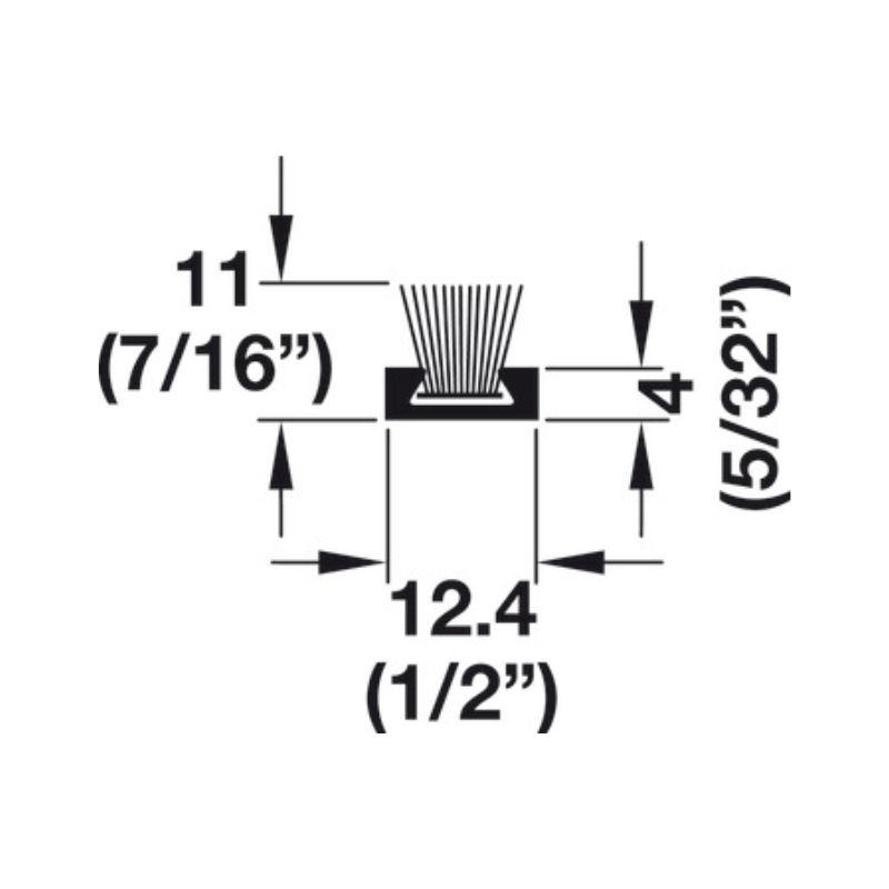 Chi tiết nẹp cửa chắn bụi Hafele 406.41.808 Chi tiết nẹp cửa chắn bụi Hafele 406.41.808