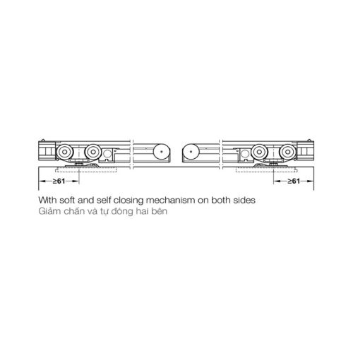 Chi tiết phụ kiện cửa trượt Classic 120-O Hafele 941.02.049