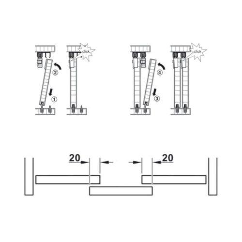 Chi tiết phụ kiện cửa trượt F-line21 Hafele 402.33.025