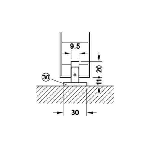 Chi tiết phụ kiện cửa trượt Slido Classic HAFELE 941.02.039