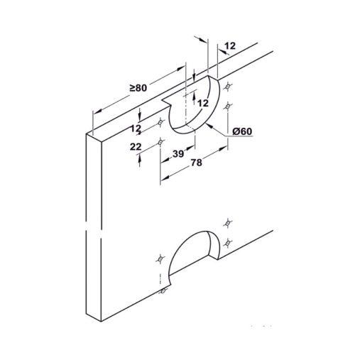 Phụ kiện cửa trượt tủ Slido F-Line18 50A Hafele 401.30.016 5 Chi tiết phụ kiện cửa trượt tủ Slido F-Line18 50A Hafele 401.30.016