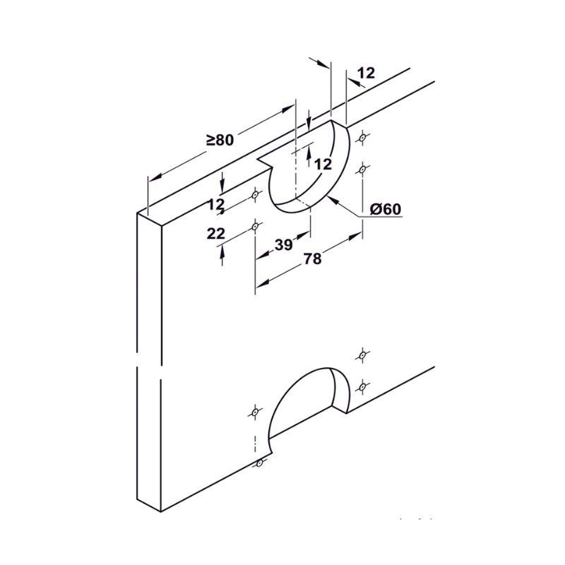 Chi tiết phụ kiện cửa trượt tủ Slido F-Line18 50A Hafele 401.30.016 Chi tiết phụ kiện cửa trượt tủ Slido F-Line18 50A Hafele 401.30.016