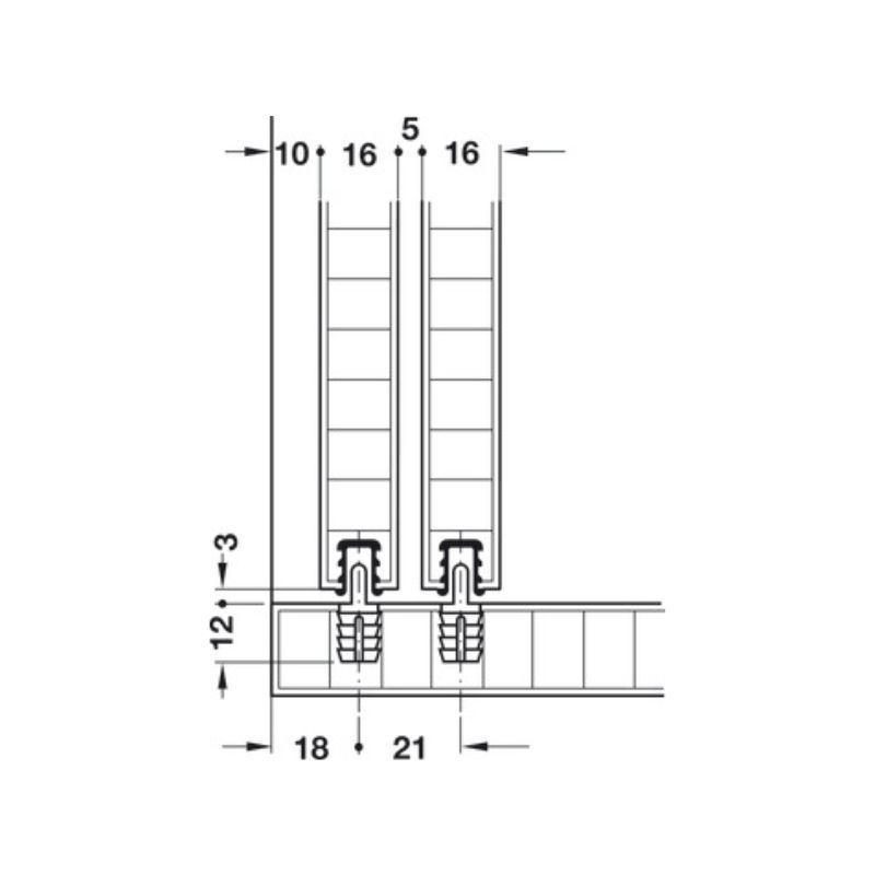 Chi tiết ray trượt F-Line11 12A Hafele 404.71.801 Chi tiết ray trượt F-Line11 12A Hafele 404.71.801