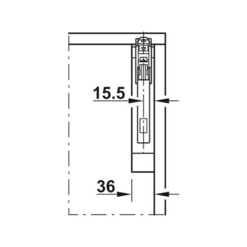 Chi tiết tay nâng Free Flap Hafele 372.91.406