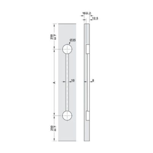 Thanh chống cong cửa lùa Planofit Hafele 406.99.120 6 Chi tiết thanh chống cong cửa lùa Planofit Hafele 406.99.120