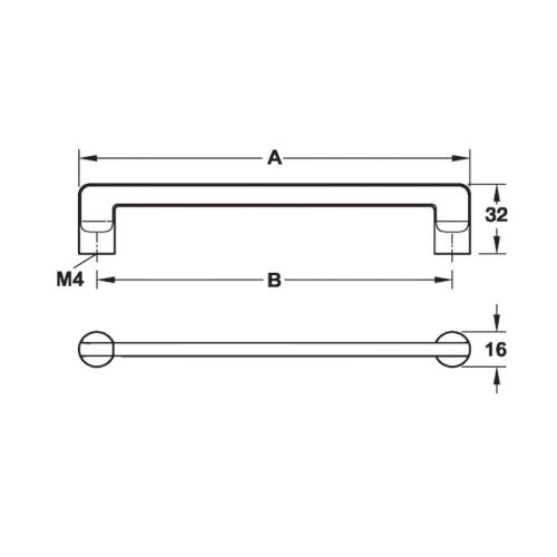 Chiều dài tay nắm tủ 176mm Hafele 106.61.224