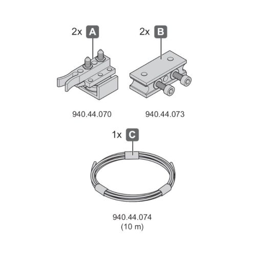 Combo bộ phụ kiện cửa trượt đồng bộ cho Classic P Hafele 940.44.002