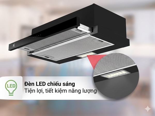 đèn LED trên máy hút mùi Hafele