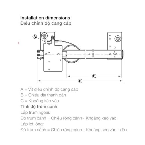 Điều chỉnh phụ kiện cửa trượt Slido F-Park71 16B Hafele 408.25.007