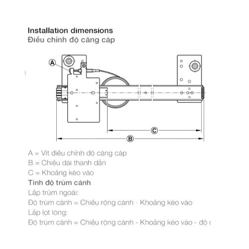 Điều chỉnh phụ kiện cửa trượt Slido F-Park71 16B Hafele 408.25.010