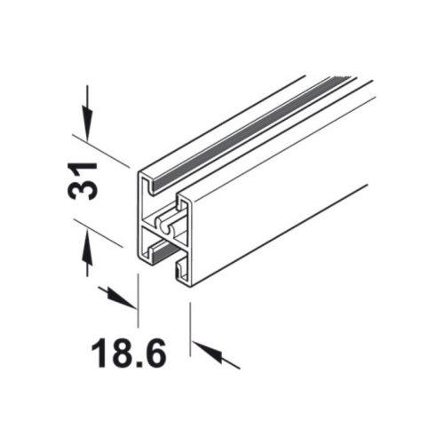 Khung chia giữa Slido R-Aluflex Hafele 403.52.930