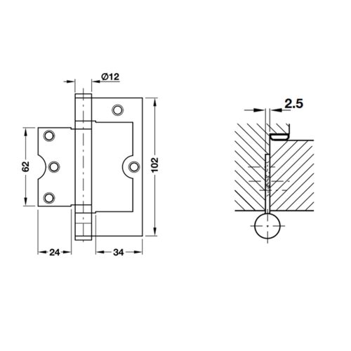 Bản lề âm dương Hafele inox 926.22.103 4 Bản lề âm dương Hafele inox 926.22.103